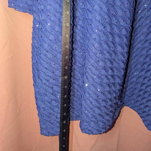 CATHERINES Blue Sparkle Textured Tunic 5x - Picture 7 of 11